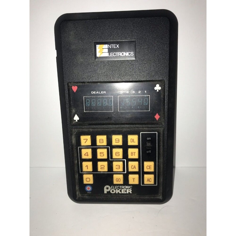 1979 Electronic Poker Game Entex  industries 5 card draw Hand Held